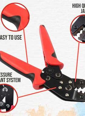 接线端子 压线钳黑色护套红蓝色压线钳 SN-28B 18-28AWG 一件代发