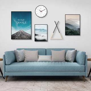 卡柏北欧风格创意组合挂钟装饰画客厅现代风景挂画卧室挂式壁画