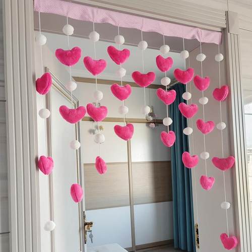 枚红星球门帘玩偶装饰门帘顶帘屋帘幼儿园儿童卧室门帘公仔帘