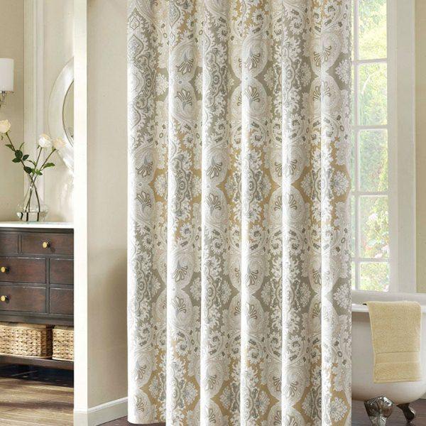 欧式浴帘复古轻奢涤纶布艺加厚防水防霉浴室卫生间隔断帘干湿分离,家庭/个人清洁工具,浴帘,淘宝优惠券,粉丝福利购,淘宝优惠卷