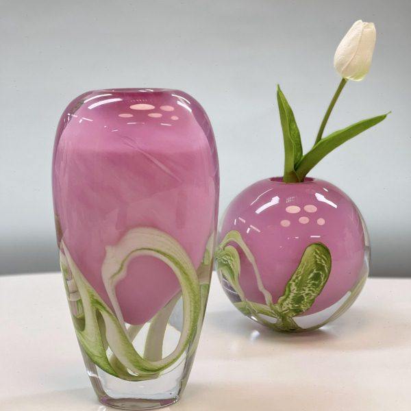 粉色厚重炫彩琉璃小花瓶桌面玻璃摆件工艺品家居装饰品水培绿植,家居饰品,花瓶,淘宝优惠券,粉丝福利购,淘宝优惠卷