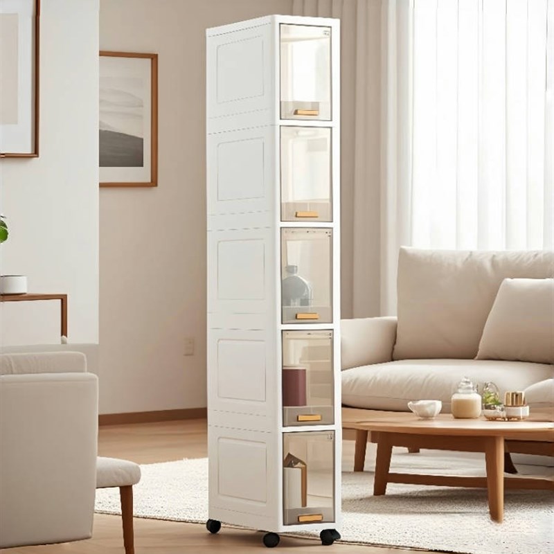 20cm夹缝收纳柜子厨p房缝隙多层卫生间窄储物柜置物架带滑轮小柜