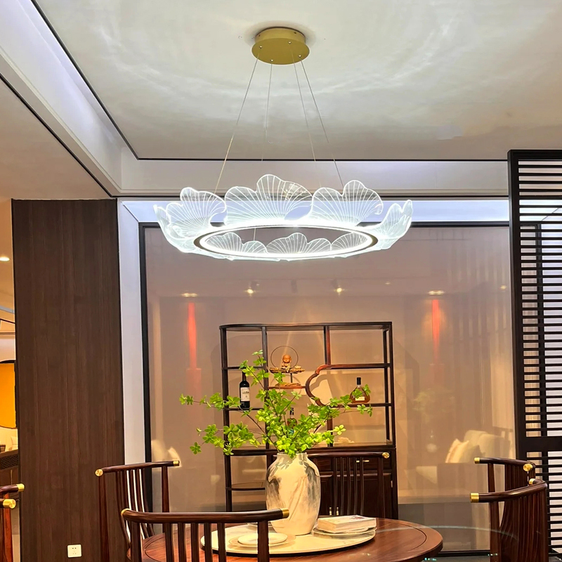 饭店包厢吊c灯酒店餐饮包间宴会厅新中式餐厅创意银杏客厅茶室灯