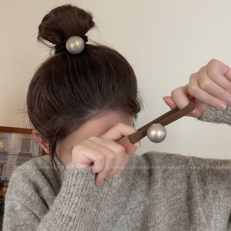 气质珍珠发圈f头绳2024新款扎头发皮筋女高弹力耐用丸子头皮筋发