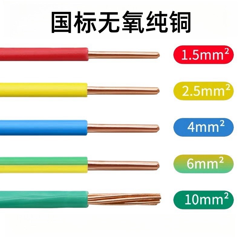 国标纯铜WDZB-BYJ/WDZAN-BYJ2.G5/4/6平低烟无卤耐火阻燃单芯硬线