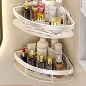 篮厕所浴室置物架免打孔架子收纳卫生间风奶油白色洗手三角淋浴房