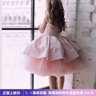 女童连衣裙童装公主裙夏季时髦洋气礼服女孩网纱篷篷裙主持礼服裙