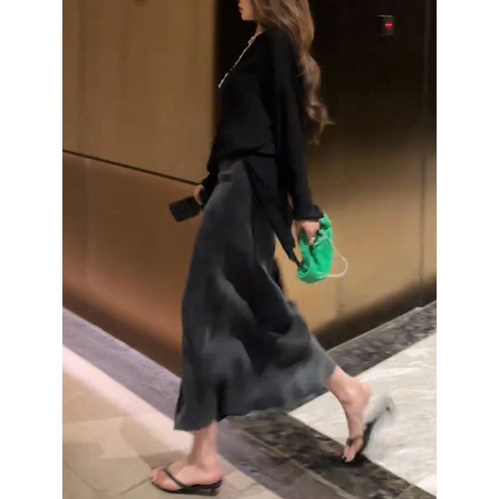 凉感铜氨丝半身裙女夏季2
