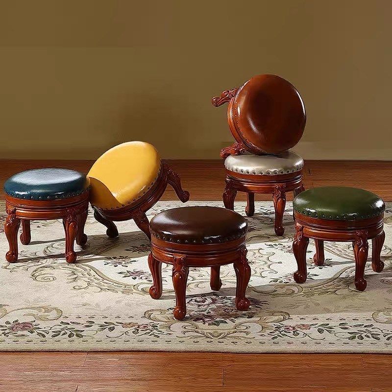 美式小圆凳茶几矮凳实木凳子沙发凳家用圆木凳成人复古矮凳沙发凳,住宅家具,矮凳,淘宝优惠券,粉丝福利购,淘宝优惠卷