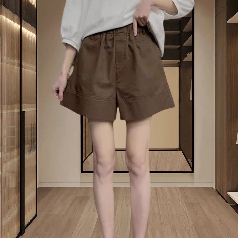 短裤女夏宽松休闲2025新款百搭松紧高腰显瘦小个子a字阔腿热裤子,女装/女士精品,休闲裤,淘宝优惠券,粉丝福利购,淘宝优惠卷