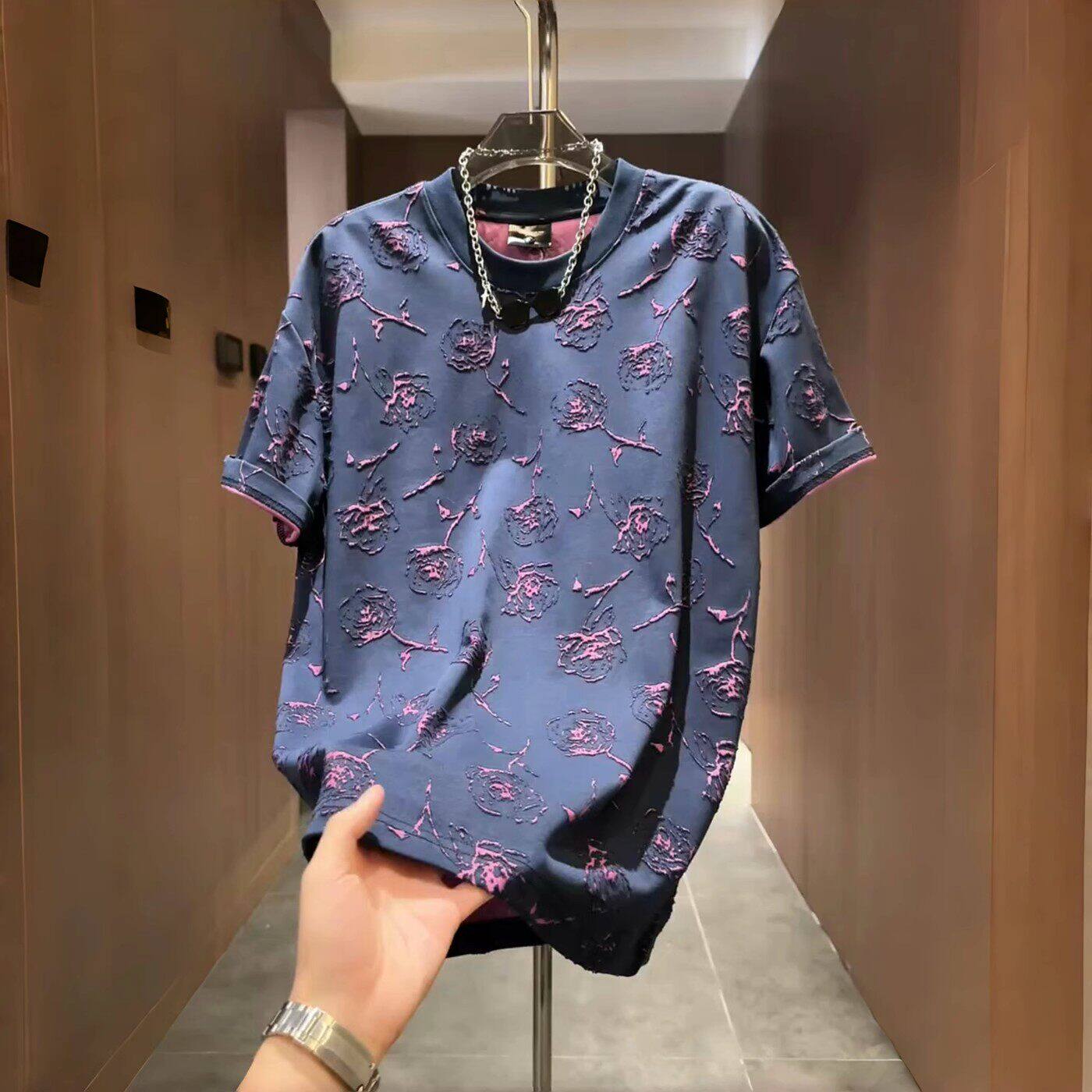 夏季新款立体玫瑰烧花破