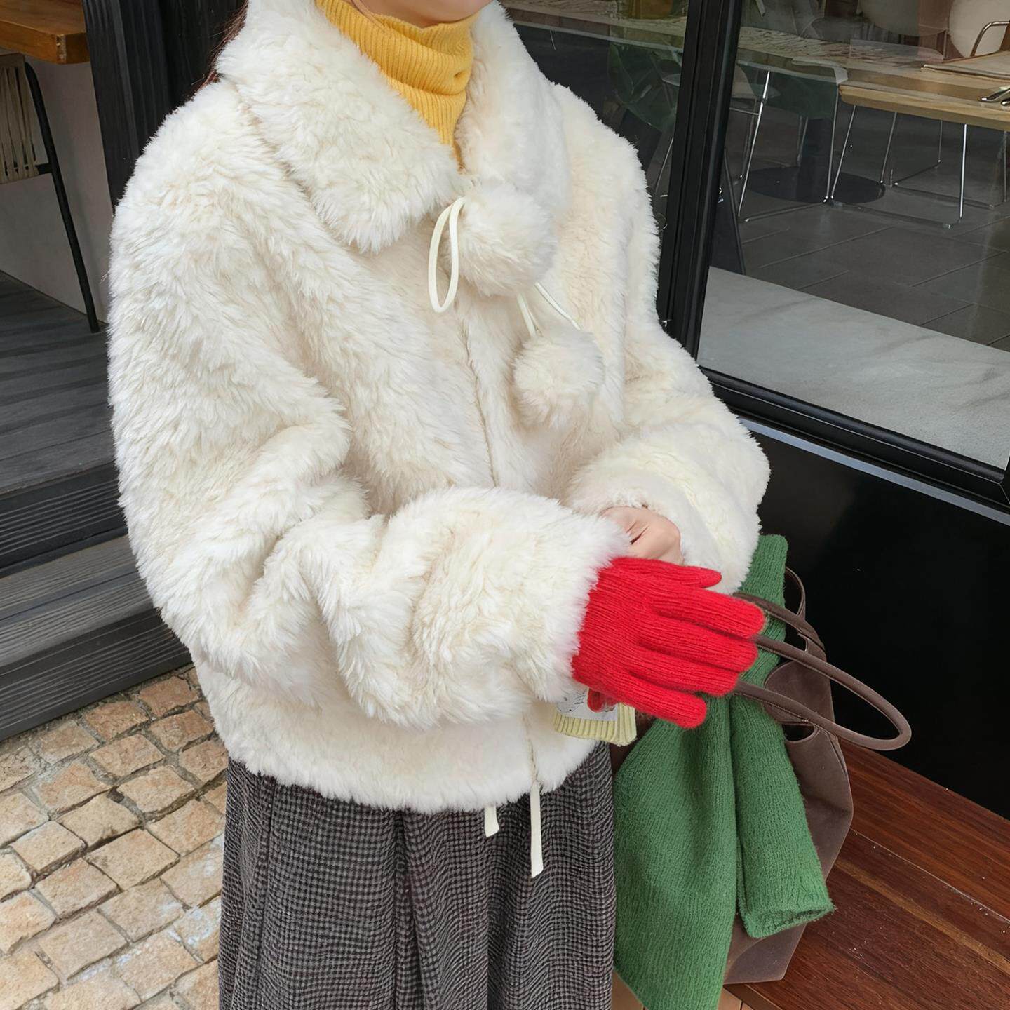 环保羊羔毛外套女韩系可