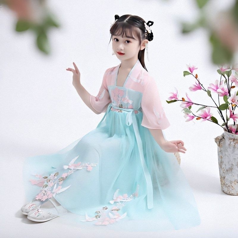 女童夏季汉服连衣裙超仙儿童古装裙子中童仙女裙中国风复古公主裙,童装/婴儿装/亲子装,汉服,淘宝优惠券,粉丝福利购,淘宝优惠卷