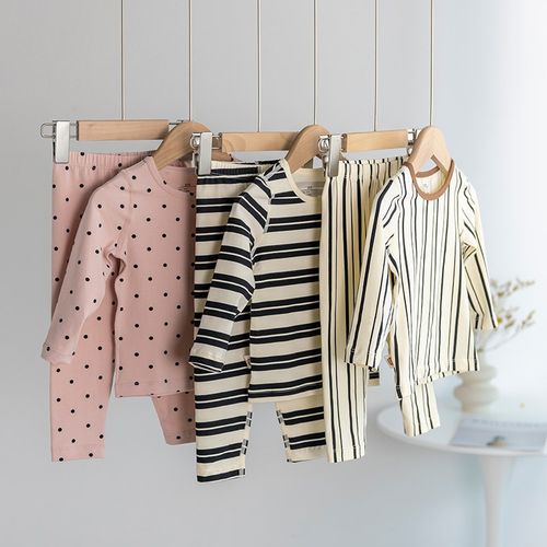 拉波米秋衣秋裤套装儿童家居服男女宝宝睡衣秋冬保暖打底上衣长裤