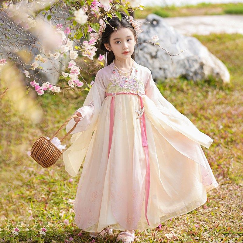 汉服女童春秋2025新款儿童高端超仙国风公主连衣裙小女孩古装襦裙