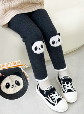 女童打底裤秋冬外穿加绒加厚一体绒小童儿童修身弹力裤女裤子