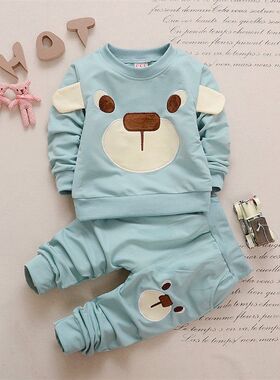 婴幼儿春夏装纯棉新款男童装2-3岁0-1岁半女宝宝套装卫衣外套款潮