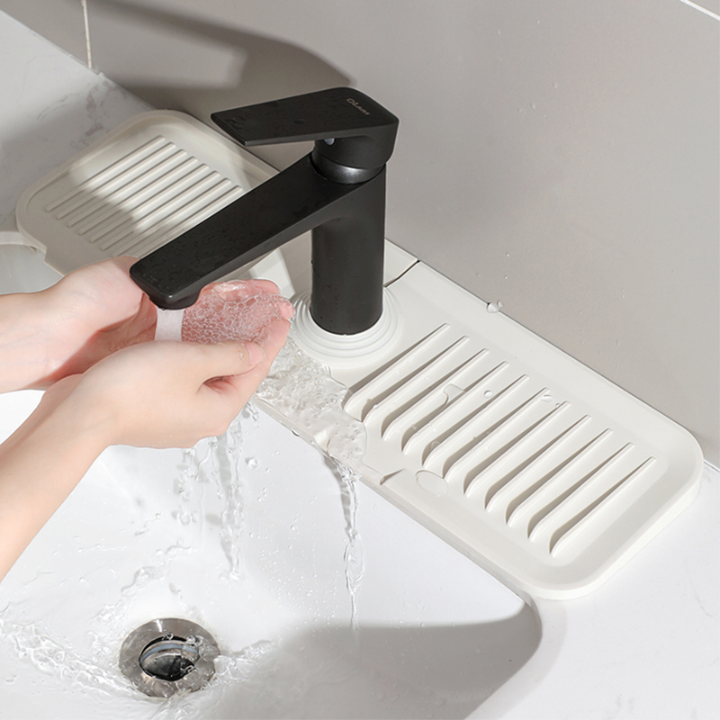 简约卫生间水龙头沥水垫硅胶家用防滑厨房台面垫水池防溅水垫纯色