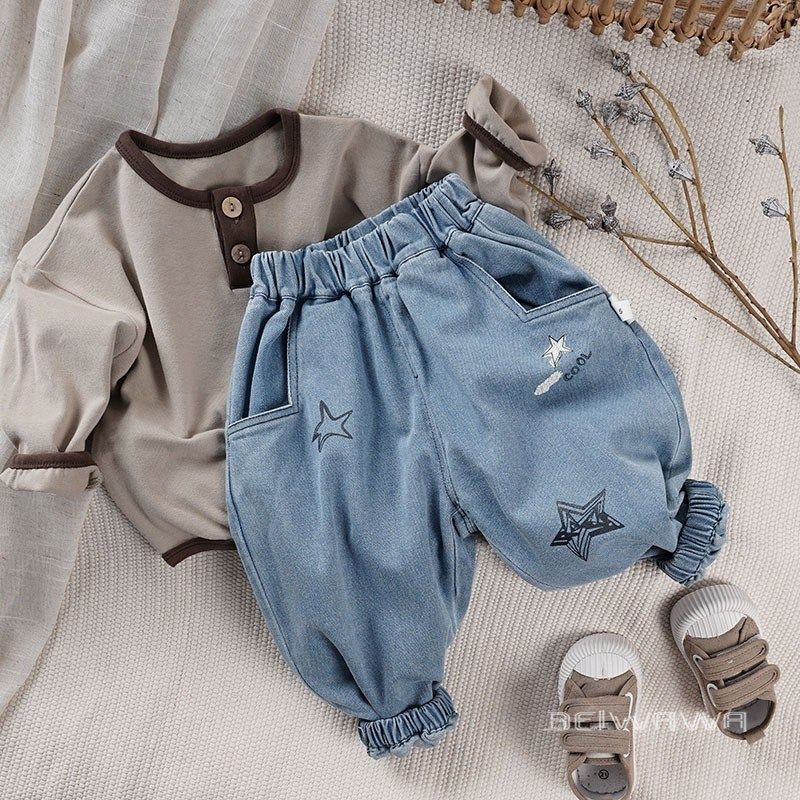 春季新款儿童宽松版型精品牛仔单裤 男女宝宝百搭休闲哈伦长裤子,童装/婴儿装/亲子装,儿童牛仔裤,淘宝优惠券,粉丝福利购,淘宝优惠卷