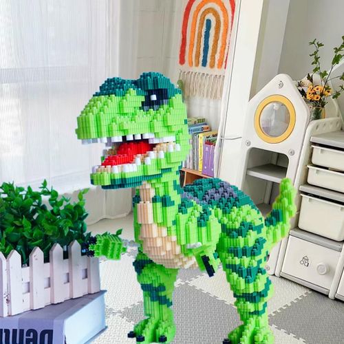 超大恐龙小颗粒拼插3D立体拼图儿童玩具高难度积木拼装积木男女孩