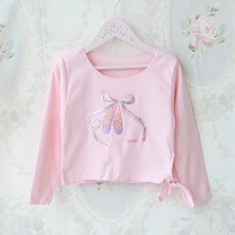 儿童纯棉长袖舞蹈服上衣女童舞蹈练功服外套保暖防风外衣1986