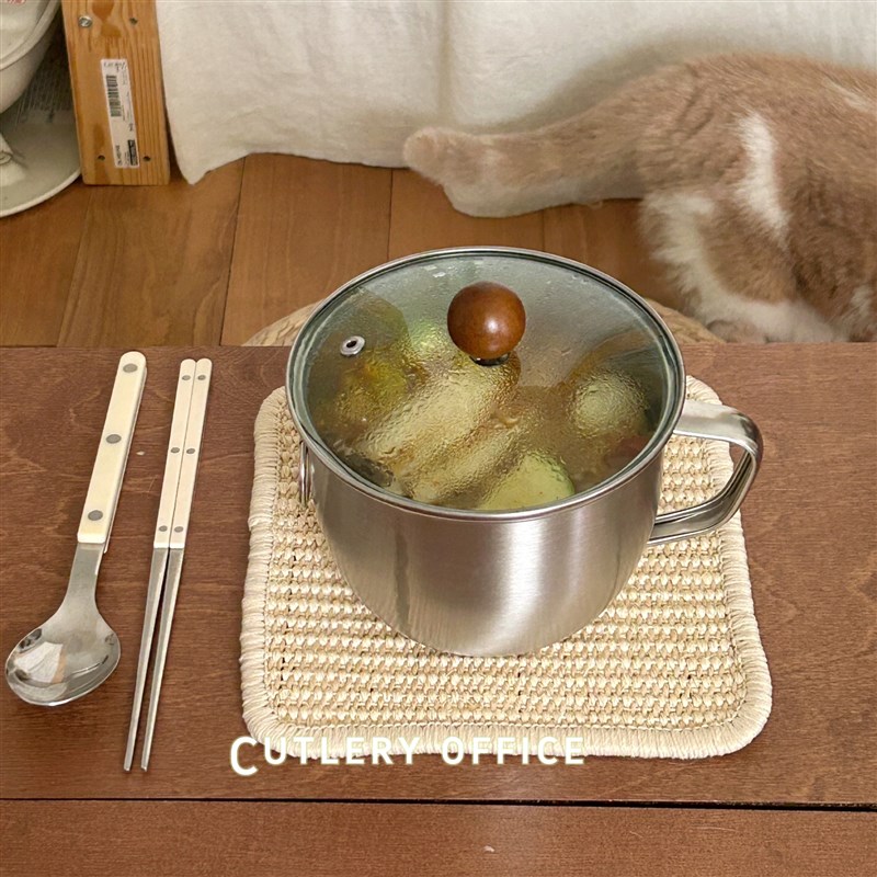 Cutlery  巨实用r304不锈钢带手柄带盖泡面大容量碗1300ml