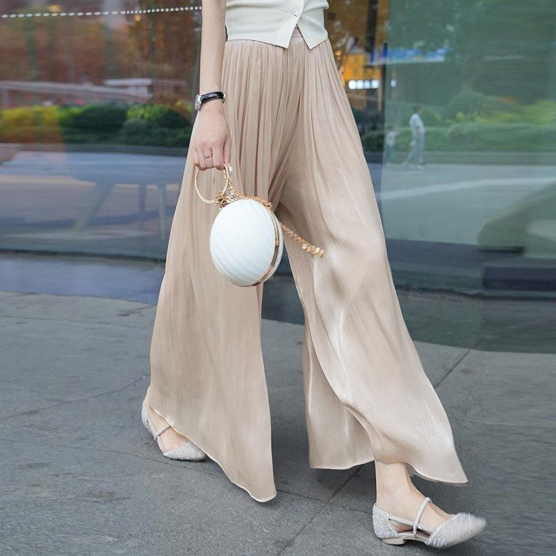 冰丝裙裤女夏季2025新款薄款高腰显瘦a字半身裤裙小个子阔腿裤子,女装/女士精品,休闲裤,淘宝优惠券,粉丝福利购,淘宝优惠卷
