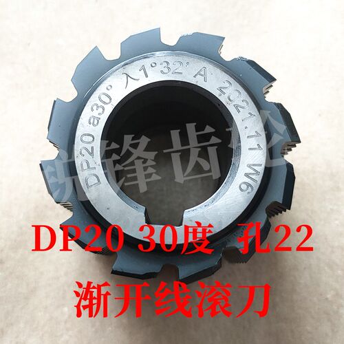 渐开线滚刀 DP20 压力角30度 内孔22 河冶高速钢6542