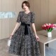 现货 欧货25夏季 法式 复古碎花连衣裙收腰显瘦气质中长款 a字裙