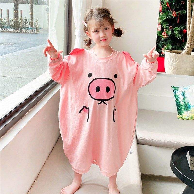 秋季女宝公主睡裙长袖纯棉连衣裙卡通居家裙子女童花边荷叶袖睡衣,童装/婴儿装/亲子装,家居裙/睡裙,淘宝优惠券,粉丝福利购,淘宝优惠卷