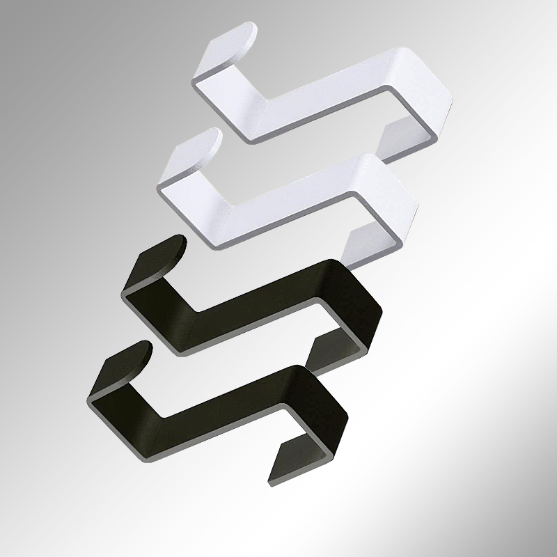 不锈钢免打孔橱柜门后无痕挂钩z型浴F室置物架活动卡扣黑色挂衣钩