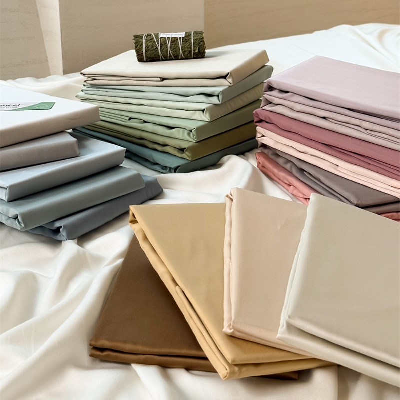 60s兰精天丝简约纯色柔软床单w单件保护套夏天凉感丝滑裸睡1.5m1.