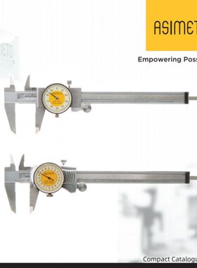 Asimeto德国安度带表卡尺150  200  300MM 铝罩壳表卡304-06-6