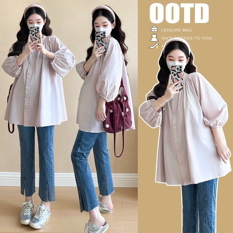 孕妇装春装简约休闲七分袖衬衫宽松大码怀孕上衣春季时尚百搭衬衣,孕妇装/孕产妇用品/营养,衬衫/雪纺衫,淘宝优惠券,粉丝福利购,淘宝优惠卷