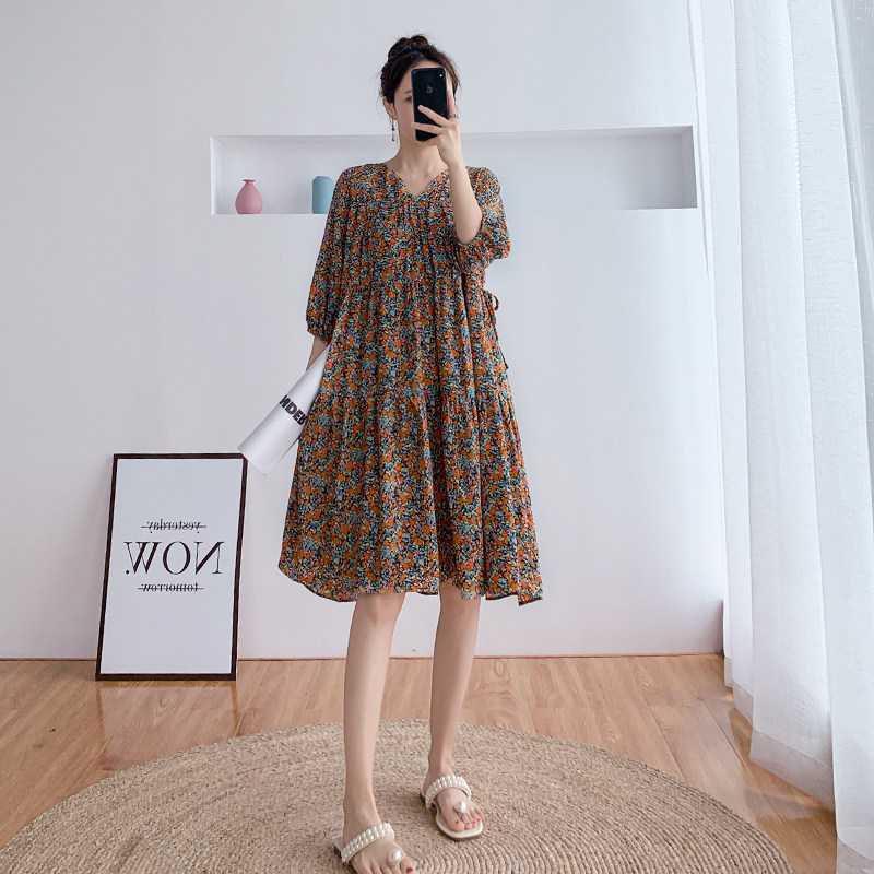 孕妇连衣裙夏装中长款仙女宽松时尚碎花网红个性夏天雪纺裙子辣妈,孕妇装/孕产妇用品/营养,连衣裙,淘宝优惠券,粉丝福利购,淘宝优惠卷