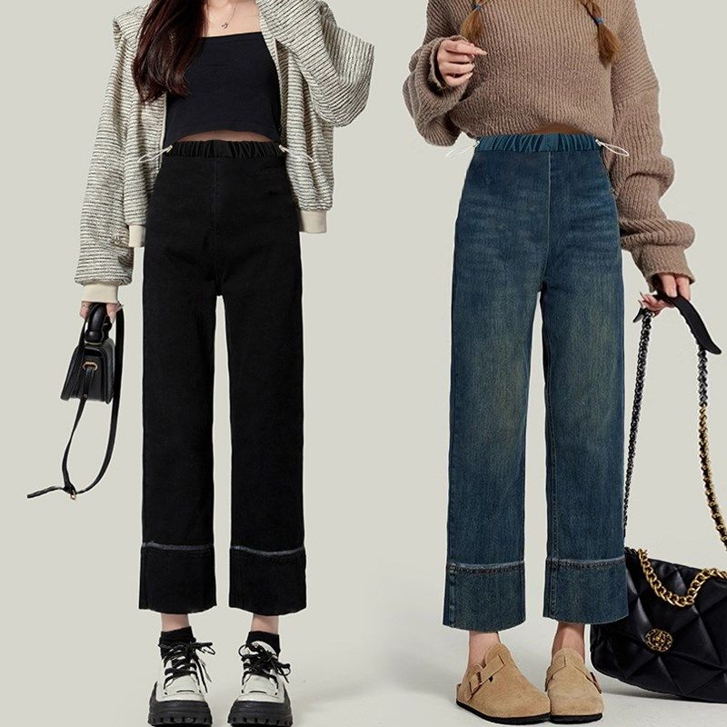 孕妇直筒裤秋季外穿抽绳弹力九分牛仔裤休闲宽松大码烟管裤秋冬款,孕妇装/孕产妇用品/营养,孕妇打底裤,淘宝优惠券,粉丝福利购,淘宝优惠卷