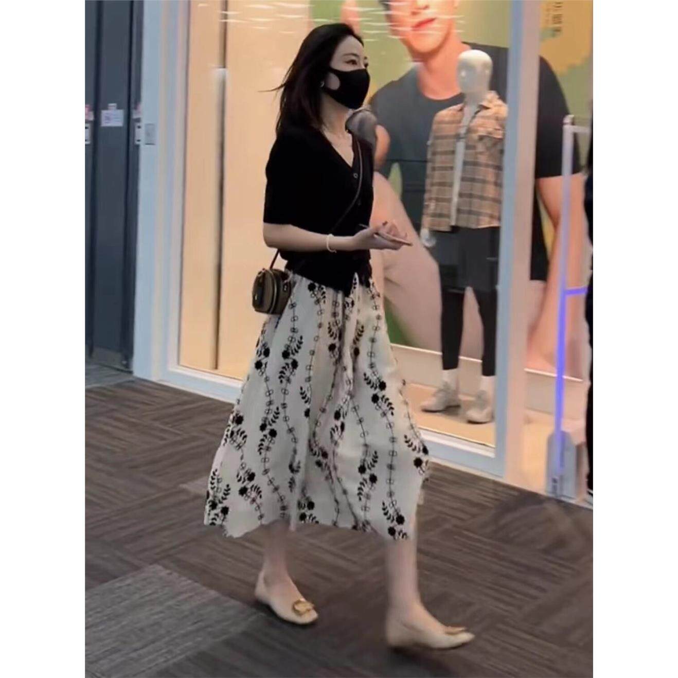 微胖女生穿搭夏季新款胖妹妹mm减龄炸街遮肉显瘦两件式套装洋装子