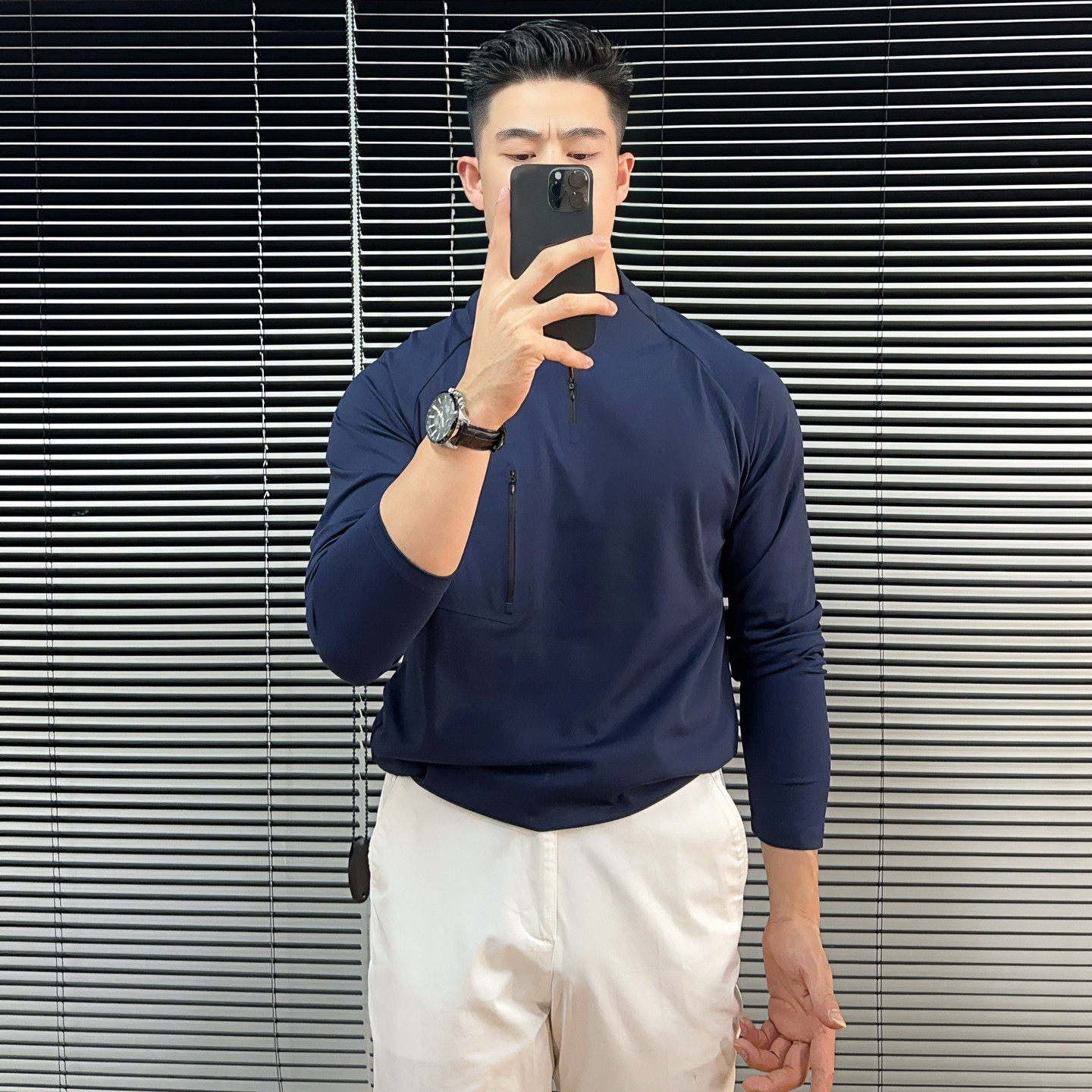 轻熟男士极简风长袖T恤男