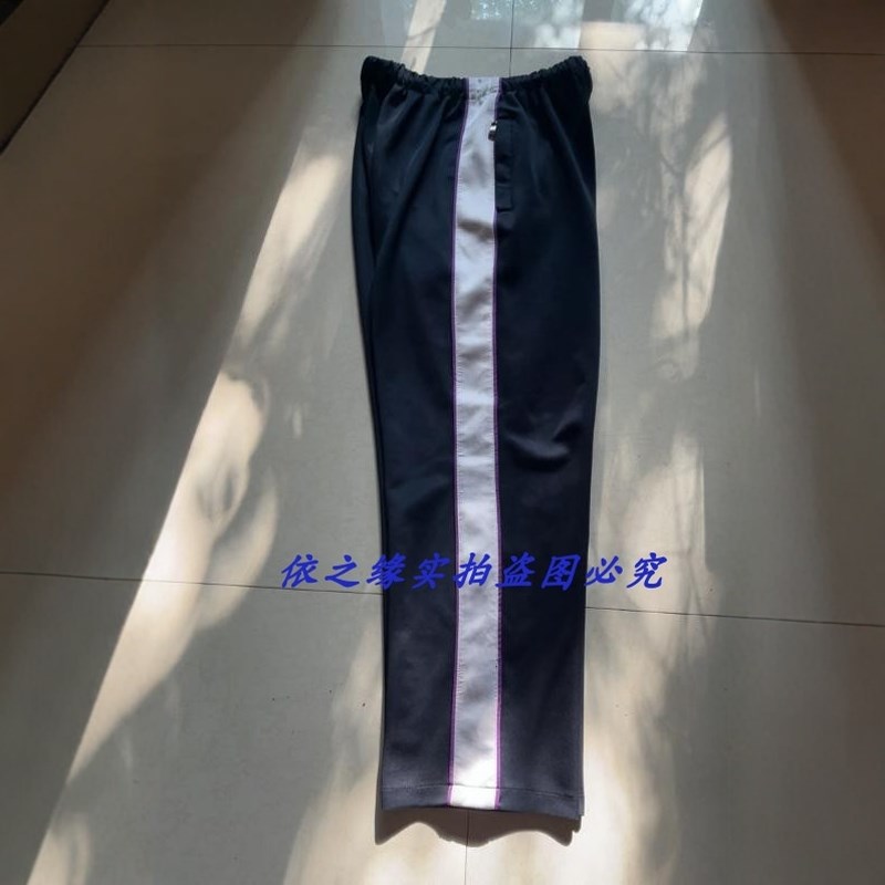 云南省曲靖市衡水中学定制春秋冬季藏青拼白宽边校服裤宽松运动裤