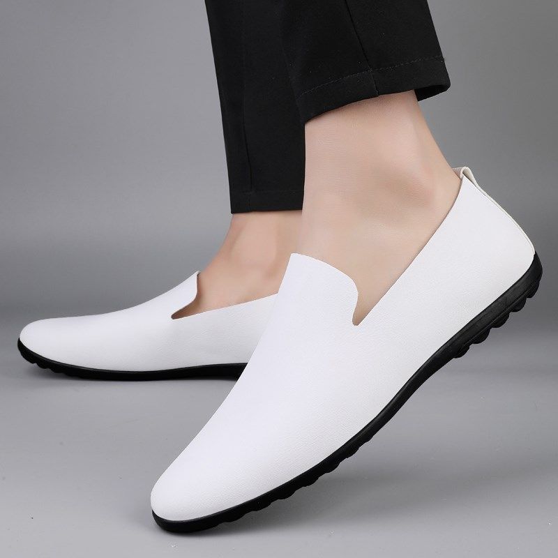 皮鞋男一脚蹬小白鞋无鞋带男鞋休闲懒人鞋子白色豆豆鞋春夏季新款,流行男鞋,乐福鞋（豆豆鞋）,淘宝优惠券,粉丝福利购,淘宝优惠卷