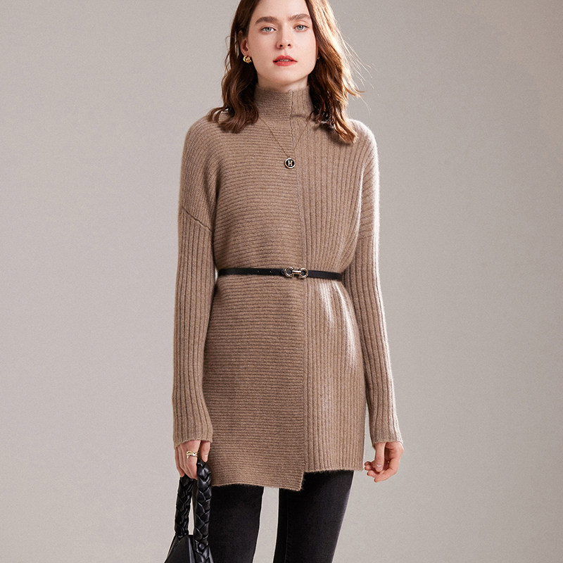 气质半高领羊绒衫女纯羊绒中长款毛衣秋冬新款加厚针织打底毛衣裙,女装/女士精品,羊绒衫,淘宝优惠券,粉丝福利购,淘宝优惠卷