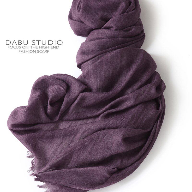 纯棉麻围巾女超大秋冬保暖纯色长款 旅拍春夏季遮阳空调披肩男女