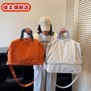 可拓展健身包大容量扩容斜挎运动包出差短途旅行包待产收纳包