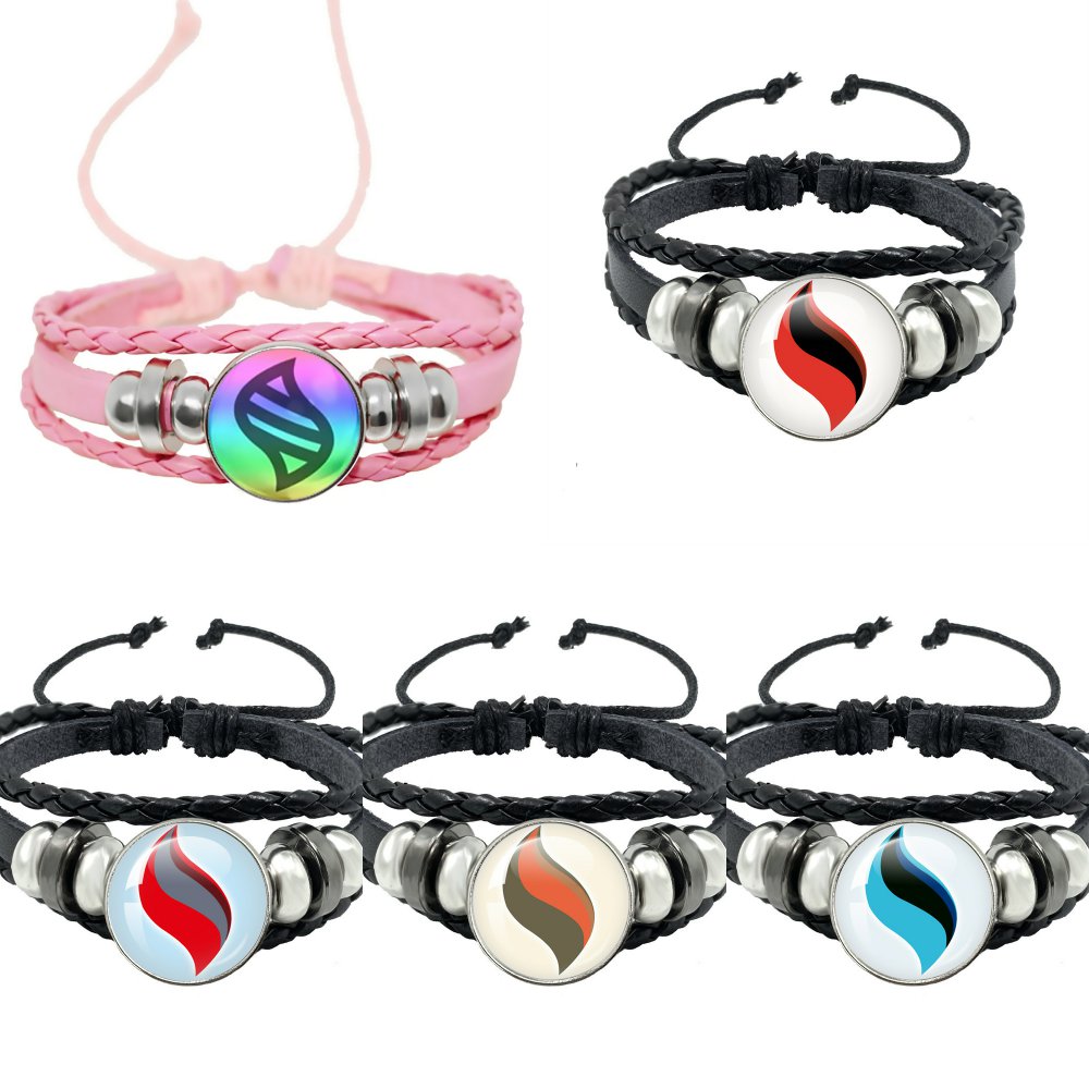 口袋妖怪皮革手链男女时光宝石精灵宝可梦编织手饰品手环多色可选