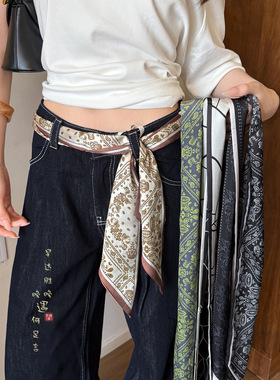 腰果花飘带丝巾女夏薄款配饰