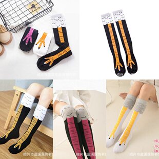 网红同款搞怪鸡脚爪袜心机显瘦过膝健身ins潮长筒袜子