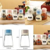 定量调料罐玻璃按压控盐瓶调料瓶味精盐罐家用厨房计量撒盐调味瓶