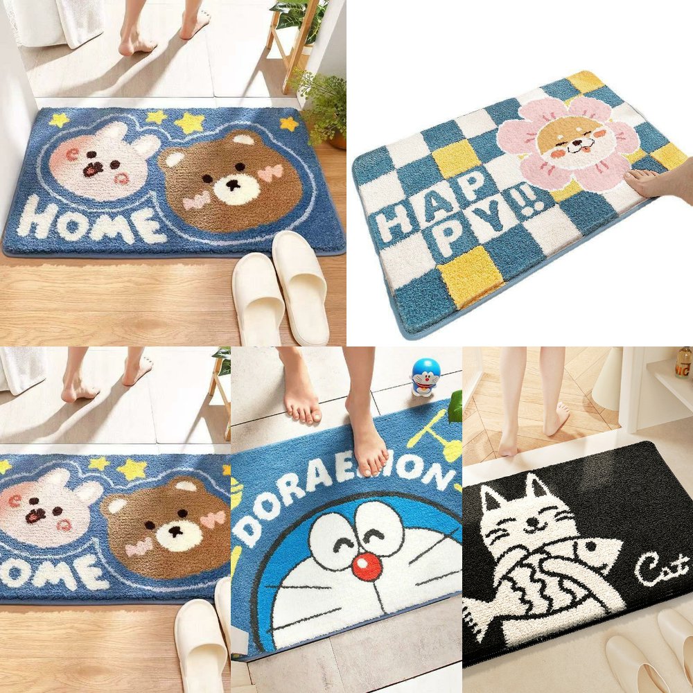 卡通卡通仿羊绒地垫卫生间地毯