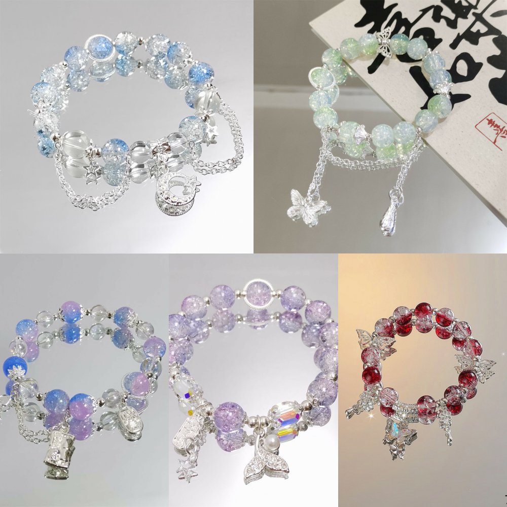 混合材质爆款超仙森系水晶手链