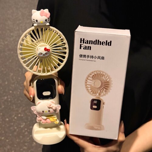 HelloKitty宿舍桌面电风扇办公室手持小风扇迷你风扇夏天降温神器